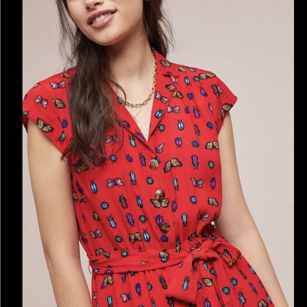 Anthropologie Conversations Colloquial Bug Butterfly Dress